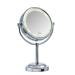 Mia Beauty Vanity Mirror 10X/1X Magnification Double-Sided Cordless Led Lighted Beautiful Polished Chrome Finish 11.5 Inches High For Women Hair Stylists Cosmetologists 1Pc