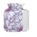 Lilies Dragonflies Hot Water Bottle with Cover 1 l Small Hot Water Bag for Pain Relief Bed Hand and Feet BAP-Free