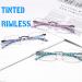 CRGATV Blue Light Blocking Rimless Reading Glasses 3 Pack for Women (+3.25 Magnification) - Stylish Tinted Readers for Anti UV/Eye Strain/Glare - Mix Colors - Buy Online on GoSupps.com