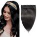8" Clip in Hair Extension Human Hair One Piece #1 Jet Black (40g)