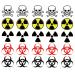 Warning Symbol Temporary Tattoos: Biohazard  Radiation  Poison Halloween Tattoo