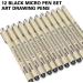 Fineliner Drawing Pens Set - 12 Black Waterproof Ink Markers for Artists - Buy Online on GoSupps.com