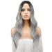 Fine Long Curly Ombre Gray Wig - 55 cm Synthetic Middle Parting for Women | Perfect for Parties & Daily Wear - Buy Online on GoSupps.com