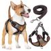 Rennaio dog harness no pull adjustable puppy dishes with 2 linen clips ultra comfortable chest harness and leash set for small and medium-sized dogs (brown XL) brown XL