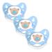 Dentistar Silikon Schnuller 3-Set- Size 2 6-14 months- tooth and jaw-friendly nipple with dental level- BPA-free- made in Germany- bear blue