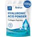 Arofum Hyaluronic Acid Powder, with Collagen Peptides DIY Hydrating Serum & Skincare Ingredient, Clean Formula, Gluten-Free, No Preservatives 100g / 3.52oz