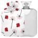 Naanle hot hot water bottle with cover ladybug Pustblume Transparent hot water bottle 1L heat bottle for menstrual cramps pain relief handfoot heat and cold therapy