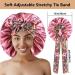 2pcs Large Silk Bonnets with Tie Band for Sleeping Curly Hair - A-black & Rose Gold - Buy Online on GoSupps.com
