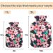 NAANLE 1L Hot Water Bottle with Cherry Flower Cover - Pain Relief & Cold Therapy for Back Hand and Foot Warmth - Buy Online on GoSupps.com