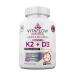 VITAFLOW Nutrition Vitamin K2 and D3 Supplements - 60 Capsules 30 Day Supply- Better Calcium Absorption - Supports Cardiovascular Health Teeth Bone & Muscle Strength - Dietary Support