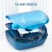 Double Layer Dentures Retainer Case with Vent Holes and Mirror - Blue | Portable Orthodontic Appliance for Travel Storage - Buy Online on GoSupps.com