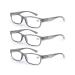 3 Pack reading glasses 3.5 men/women good glasses high quality rectangular comfortable great reading aid for men and women (3 gray) +3.50 gray