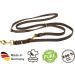 Premium COPCOPET Fat Leather Dog Leash - 3-Way Adjustable Handmade in Germany 3.50m x 18mm Soft Leather with Brass Fittings Cognac Color - Buy Online on GoSupps.com