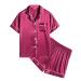 SWOMOG Kids Silk Pyjamas Girls Boys Short Sleeve Satin PJs Sets Button-Down Silky Nightwear Children Sleepwear Teens Age 4-16 10-11 Years Grapefruit