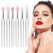 Teaaha 6 PCS Lip Scrub Brush Silicone Lip Applicator Reusable with Caps Silicone Lip Brush Makeup Applicator Beauty Tool Kits for Lipstick Lip Mask Lip Gloss Balm Eyeshadow Lip Scrub Applicator