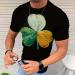 Men's St. Patrick's Day Color Block Green T-Shirt - Breathable Casual Top in Black (Size Large) - Buy Online on GoSupps.com