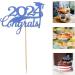 Alipis 15pcs 2024 Graduation Cupcake Toppers Glitter Graduation Cap Cake Toppers Congrats Grad Centerpiece Sticks 2024 Graduation Theme Party Cake Decorations Blue - Buy Online on GoSupps.com