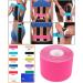 Xemz Breathable Elastic Sports Tape Therapeutic Muscle Self Stick Stretch Tape Roll Waterproof Wrist Ankle Knee Shoulder Pain Relief Tape Athletic Training Room Supplies for Sprain Swelling Rose