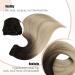 FSHINE Clip-In Extensions | Real Hair Balayage Brown to Ash Blonde Platinum | 45cm 120g 7 Pieces - Buy Online on GoSupps.com