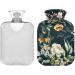 NAANLE Hot Water Bottle with Lid - 2L Transparent Flower Design for Back Pain Relief & Cold Therapy | Hand & Foot Warmer - Buy Online on GoSupps.com