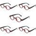 VisionGlobal 5 Pairs Reading Glasses - Blue Light Blocking Oval Frame (Red 3.50x Magnification) for Men & Women - International Shipping Available - Buy Online on GoSupps.com