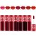 7 Colors Lip Tint Stain Set Watery Lip Stain Mini Liquid Matte Lipstick Multi-use Lip Cheek Tint Moisturizing Plump Lip Gloss Lightweight Non-Sticky Long Lasting Vivid Lip Makeup (7 Colors)