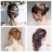 Sparkly Rhinestone Hair Clip - Crystal Hair Barrette for Women - Wedding Bridal Hairpin - Flower Leaf Design - Silver - Buy Online on GoSupps.com