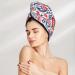 Hair Towel Wrap - Quick Drying Turban with Button | Soft Birds Flowers Design | Ideal Hair Drying Solution - Buy Online on GoSupps.com