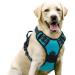 Rabbitgoo dog harness medium -sized dogs anti train crockery dog with control no pull adjustable dog dishes large dogs breathable reflex stripes breast harness dog safe guide blue green l l (1 Pack) blue -green