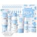 ARCHIDATE Milk Skincare Routine Set Deep Moisturizing Face Care Set Anti Aging Improves Skin Elasticity Gentle and Soothing Reduces Skin Dullness Skincare Gift Sets for Women Girl