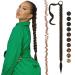 Fine braid extensions ponytail extension with hair tie 85 cm long ponytail braided art hair hair extension chestnut brown ponytail extensions braid for women 85 cm chestnut brown