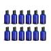 ljdeals 2 oz Cobalt Blue PET Plastic Refillable Bottles with Black Disc Top Caps Pack of 12 BPA Free TSA Approved Made in USA