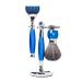 Luxury 4-Piece 5-Blade Razor Shaving Set for Men | Safety Razor Grooming Gift Set | Alloy Handle | Metallic Cobalt Blue - Buy Online on GoSupps.com