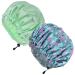Luvruitaky Shower Cap 2PCS Large Shower Caps for Women Reusable Waterproof Soft Satin with PEVA Drawstring Elastic Band for Long Hair X-Large C