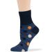Women's Cotton Diabetic Quarter Socks 4 Pack - Fashionable Polka Dot & Stripe - Size 10-12 Shoe Size 8-12 - Dark Navy Indigo Blue Orange - Buy Online on GoSupps.com