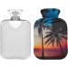 NAANLE 1L Hot Water Bottle with Sunset Palm Cover - Pain Relief for Menstrual Cramps & Heat Therapy - Buy Online on GoSupps.com