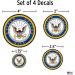 Officially Licensed U.S. Navy Decals - 4 Piece Set for Car Windows, Phones, Tablets & Laptops | Large Military Stickers 1.75 to 4 Inches - Car Decals Military Collection - Buy Online on GoSupps.com