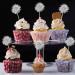 100 Pcs Firework Cupcake Topper Graduation Cake Decorations Foil Frill Toothpicks Sparkle Tinsel Cocktail Picks for Party Decoration Christmas Picnics Bar Birthday Holiday (Silver) - Buy Online on GoSupps.com