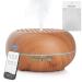 Simpeak aroma diffuser 550ml ultrasound room diffuser wood for essential oils aromatherapy scentes humidifier with remote control light brown