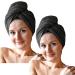Homelevel 2x Terry Hair Turban with Button - Quick Drying 100% Cotton Hair Towels - Anthracite Set - Perfect for International Shipping - Buy Online on GoSupps.com