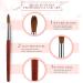 5-Piece Kolinsky Acrylic Nail Brush Set - Wooden Handle, Oval Crimped, Size 6-14 (Red) - Buy Online on GoSupps.com