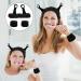 Spa Headband Wristband Set Makeup Head Band Soft Coral Fleece Head Wraps Snail Cartoon Elastic Skincare Hair Band Washing Face Shower Sports Beauty Skincare Black - Buy Online on GoSupps.com