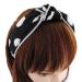 axy Wide headband series with large dots Hair band headband HR34P (black with white dots)