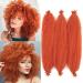 Marley Hair Orange Spring Twist Hair Marley Twist Braiding Hair Pre Separated Springy Afro Twist Hair Faux Locs Crochet Hair for Black Women (24 Inch MOrange 3 Pack) 24 Inch(3PCS) M/Orange