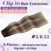 Shop Laavoo Ombre Clip-In Extensions - Real Remy Human Hair Brown Balayage 5 Pieces 70g 45cm - Dark Brown & Medium Brown Shades - Buy Online on GoSupps.com