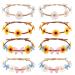 AWAYTR 8pcs Sunflower Headband Hippie Flower Crown Headband for Women Tie-back Butterfly Floral Headband Adjustable Daisy Hair Wreath for Girls Sunflower Hair Accessories D-Mixed Color-8Pcs