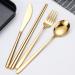 Cutlery Set Cutlery Sets 2 Piece Reusable Cutlery Set for Birthday Parties Buffets Picnics BBQ Weddings Camping Kitchenware (Size : Gold) - Buy Online on GoSupps.com