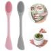 Prasacco 2 PCS Face Mask Applicator Silicone Facial Mask Brushes for Women Face Mask Skincare Double-head for Mud Clay Charcoal Mask Makeup Beauty Brush Tools for Apply Cream (Pink Gray)
