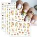 jmeowio JMEOWIO 9 Sheets Flower Nail Art Stickers Decals Self-Adhesive Spring Floral Colorful Letter Nail Supplies Nail Art Design Decoration Accessories