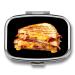 Grilled Cheese Sandwich Square Pill Box 2 Compartment Medicine Pill Case Portable Pocket Pillbox Organizer for Vitamins Medication